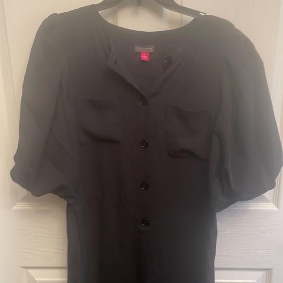 #68 Vince Camuto Black Button Down Dress - Picture 2 of 3